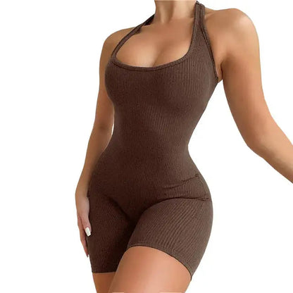 Kvinders Jumpsuit U-hals Mouwløs Polyester 4