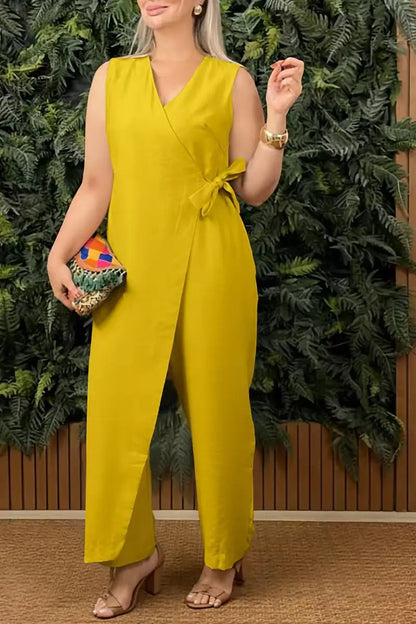 Kvinders Jumpsuit V-hals Casual Stil 6