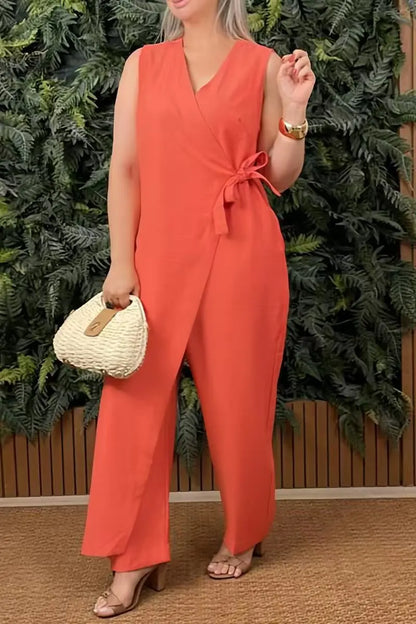 Kvinders Jumpsuit V-hals Casual Stil 9