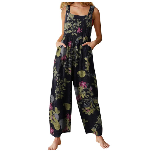 Kvinders Jumpsuit med Blomsterprint og Firkantet Hals 6