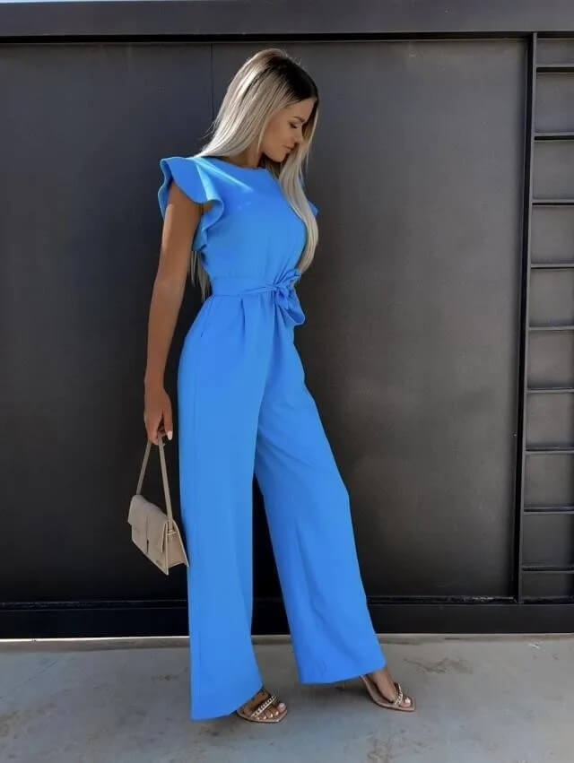 Kvinders Jumpsuit med Flæsede Ærmer 7