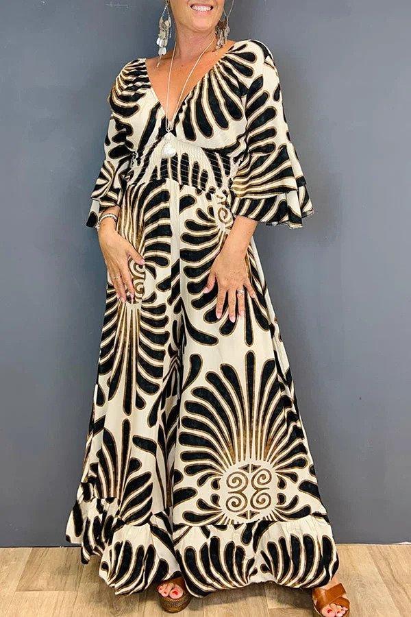 Kvinders Jumpsuit med Flæser og Blomsterprint 1