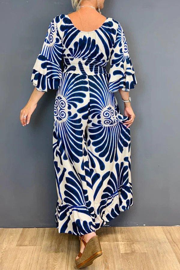 Kvinders Jumpsuit med Flæser og Blomsterprint 2