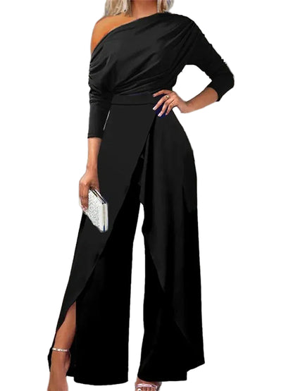 Kvinders Jumpsuit med One Shoulder Design 0