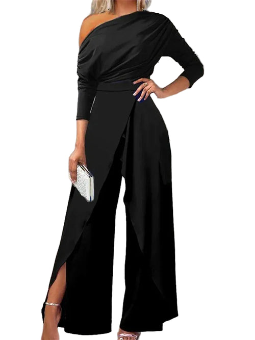 Kvinders Jumpsuit med One Shoulder Design 0