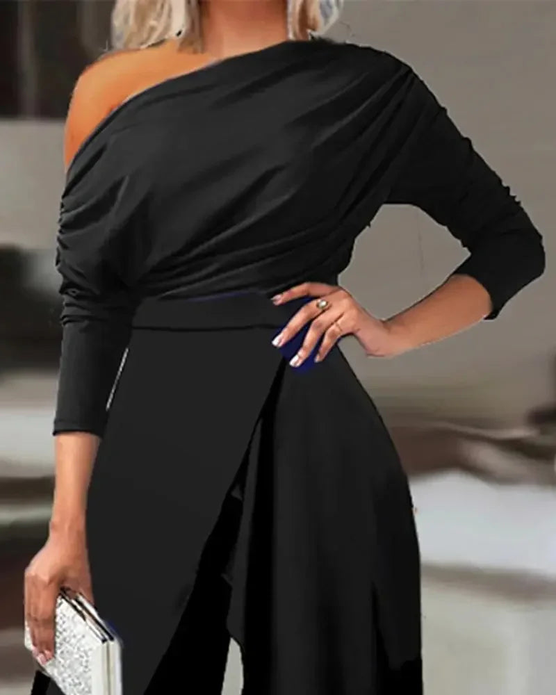 Kvinders Jumpsuit med One Shoulder Design 1