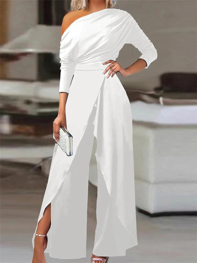 Kvinders Jumpsuit med One Shoulder Design 3