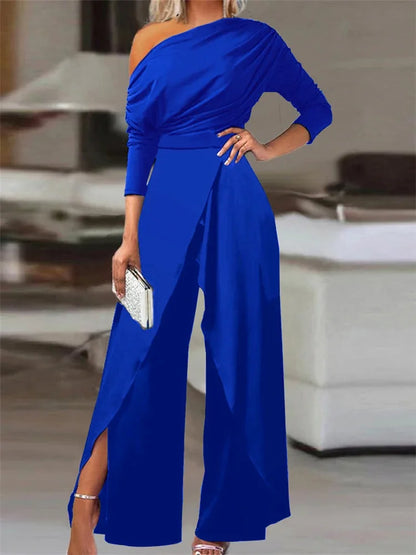 Kvinders Jumpsuit med One Shoulder Design 4