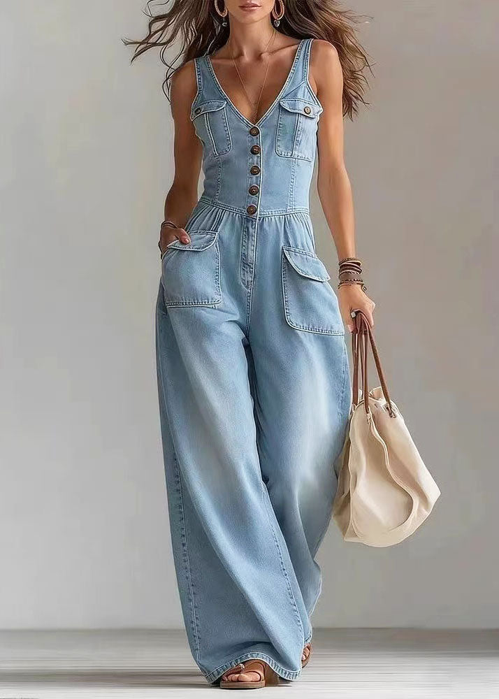 Kvinders Jumpsuit med Oversized Lommer og Lige Ben 1