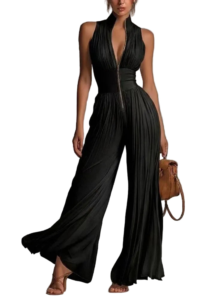 Kvinders Jumpsuit med Print og Lynlås 0