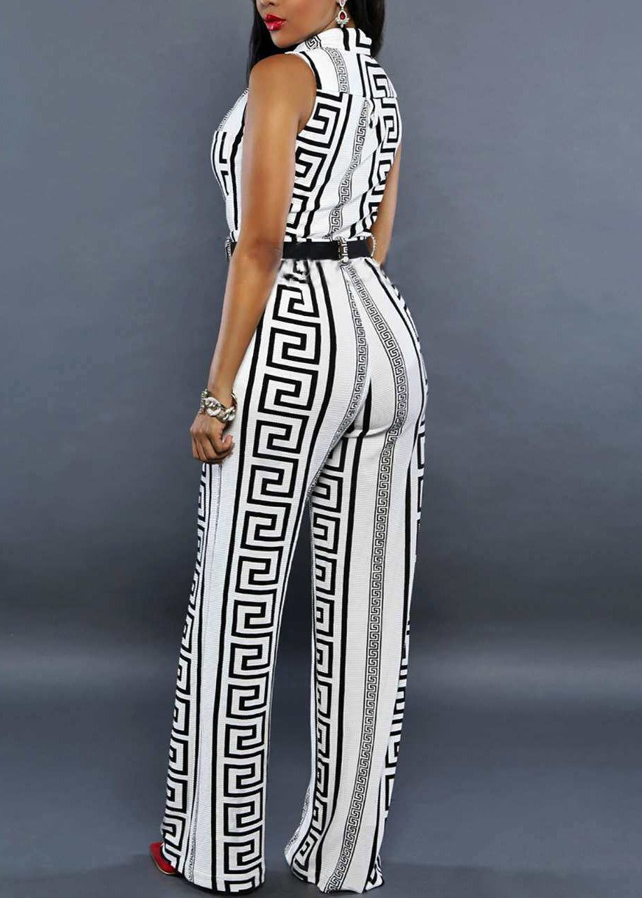 Kvinders Jumpsuit med Ståkrave og Print 3