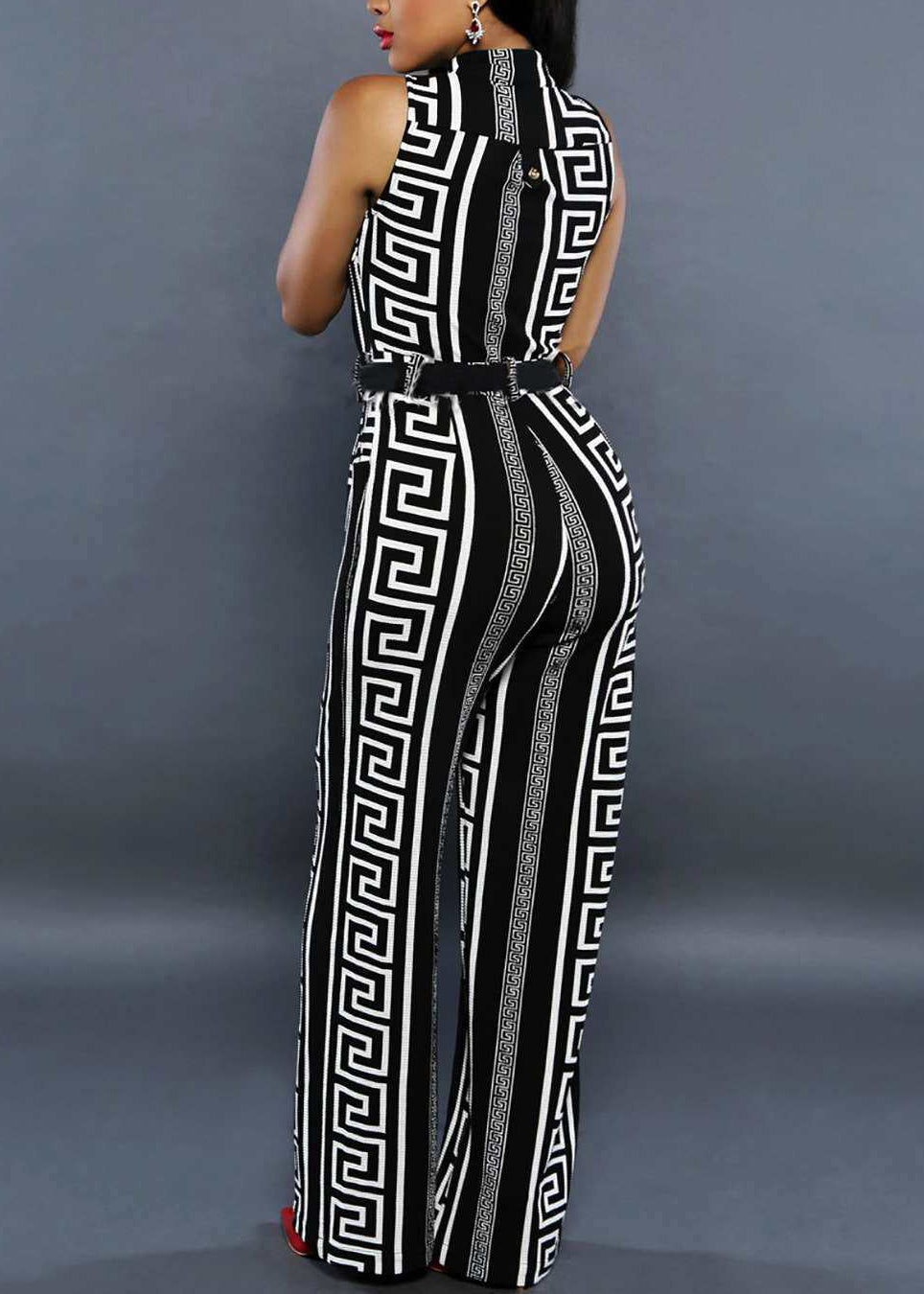 Kvinders Jumpsuit med Ståkrave og Print 4