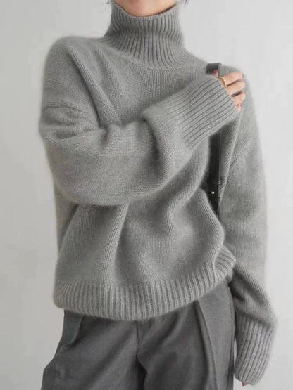 Kvinders Kaschmir Rullekrave Sweater Tidløs Stil 3