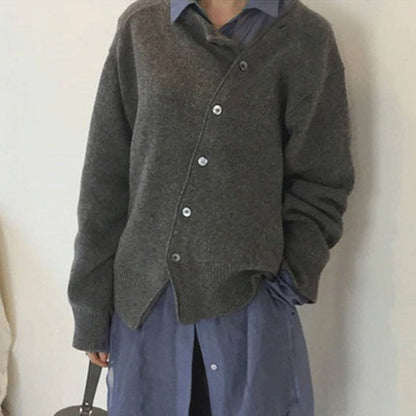 Kvinders Kashmir Cardigan med Asymmetrisk Knappedetaljer 3