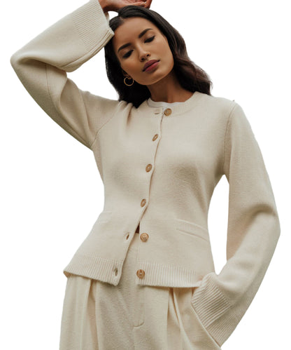 Kvinders Kashmir Cardigan med Knapper 0