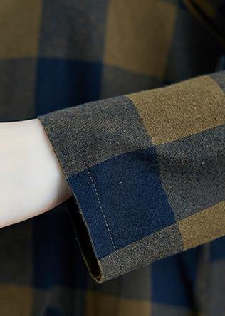 Kvinders Kjole med Reverslommer og Plaid Design 4