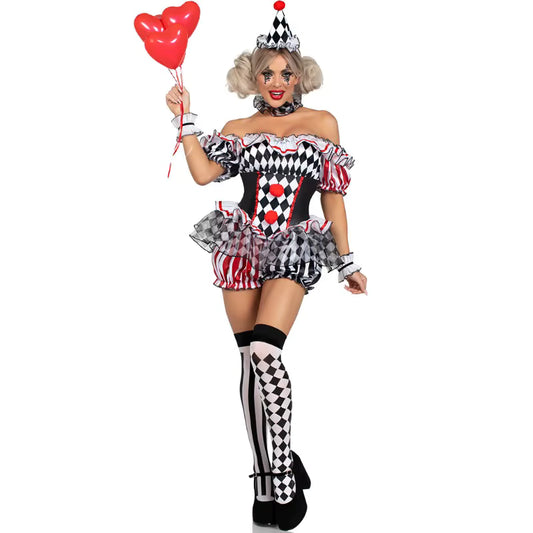 Kvinders Klovnekostume til Cirkus og Teater 0
