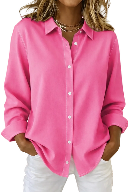Kvinders Knapbluse Med Raffineret Design 0
