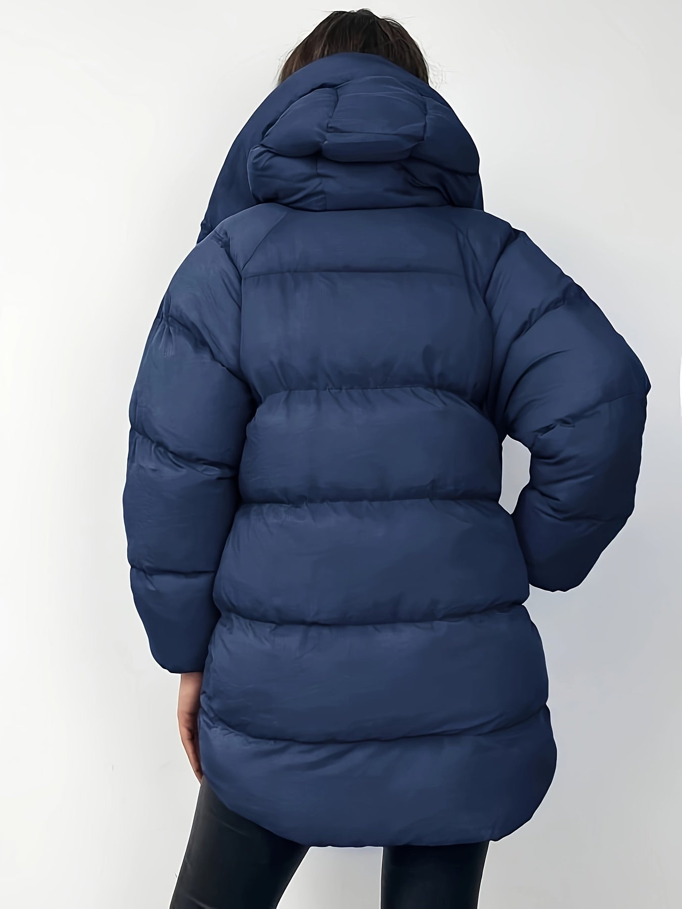 Kvinders Kort Pufferjakke med Hætte 8