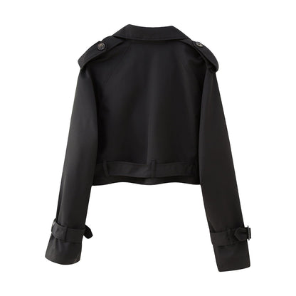 Kvinders Kort Trenchcoat i Klassisk Stil 3