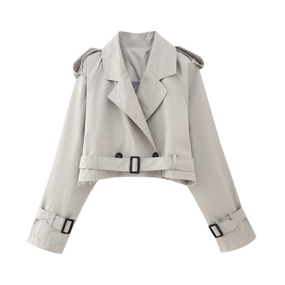 Kvinders Kort Trenchcoat i Klassisk Stil 7