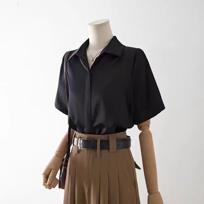 Kvinders Kortærmet Bluse Casual 7