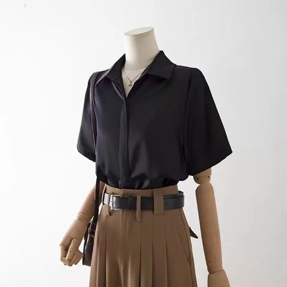 Kvinders Kortærmet Bluse Casual 7