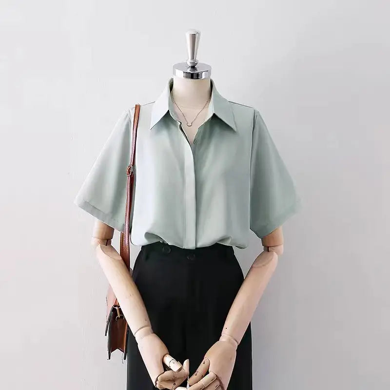 Kvinders Kortærmet Bluse Casual 8