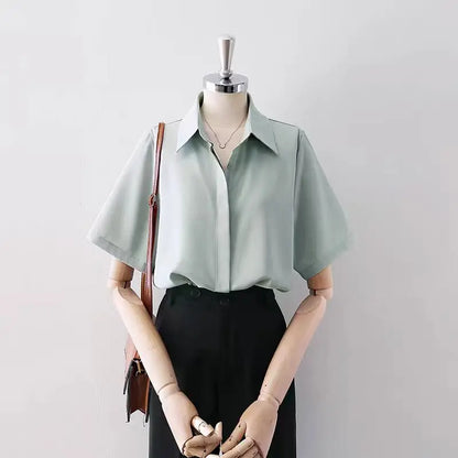 Kvinders Kortærmet Bluse Casual 8
