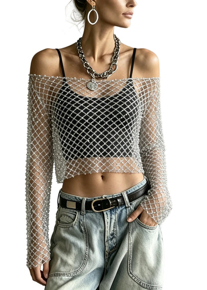 Kvinders Korte Toppe Sheer Tulle 0