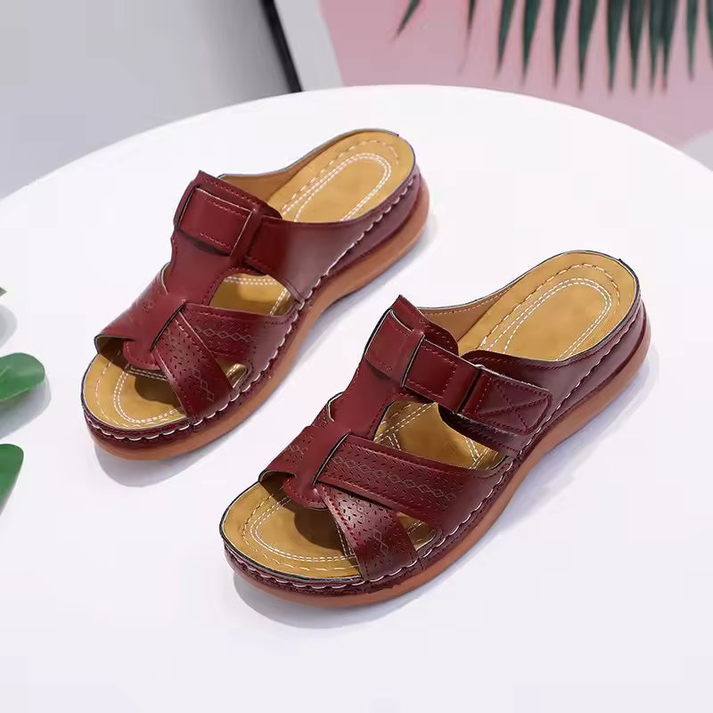 Kvinders Lædersandaler Komfortabel Casual Stil 2