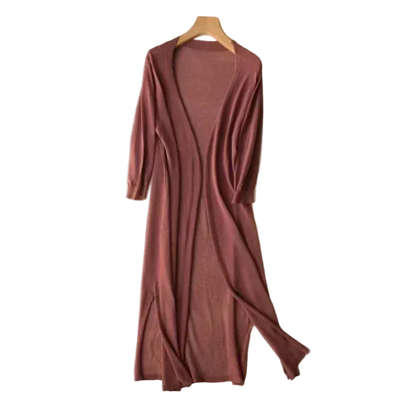 Kvinders Lang Cardigan Afslappet Stil 0