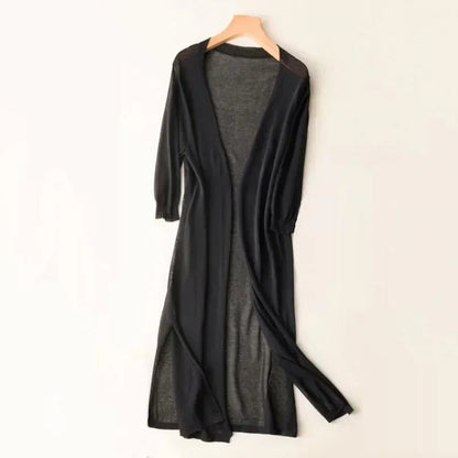 Kvinders Lang Cardigan Afslappet Stil 2