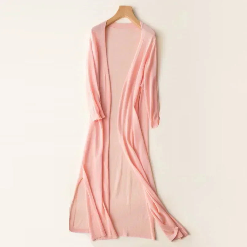 Kvinders Lang Cardigan Afslappet Stil 3