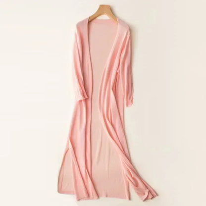 Kvinders Lang Cardigan Afslappet Stil 3