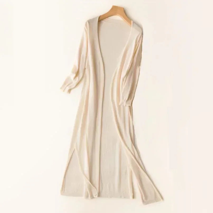 Kvinders Lang Cardigan Afslappet Stil 8