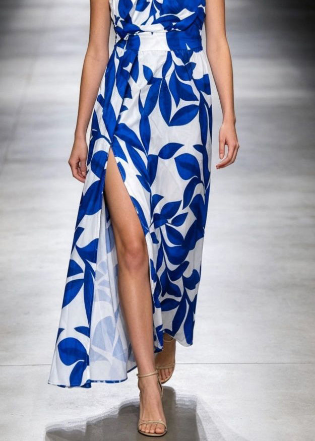 Kvinders Lang Kjole med One-Shoulder Print 4
