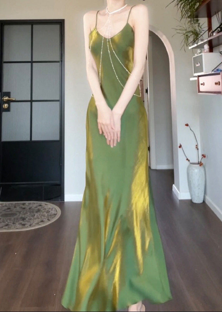 Kvinders Lang Spaghetti Strap Sundress U-hals 1