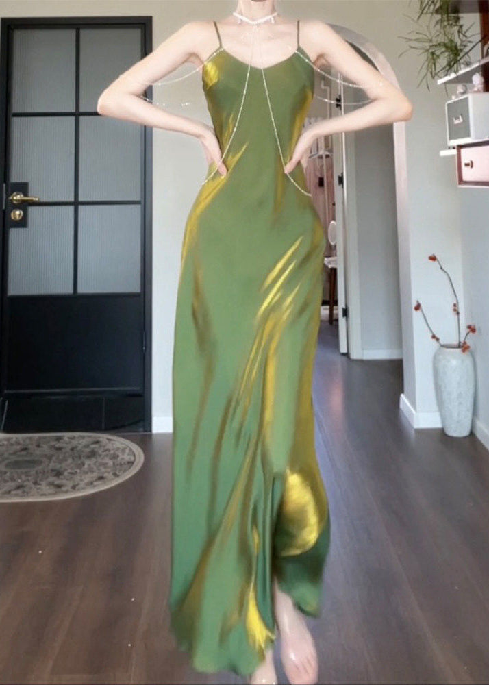 Kvinders Lang Spaghetti Strap Sundress U-hals 2