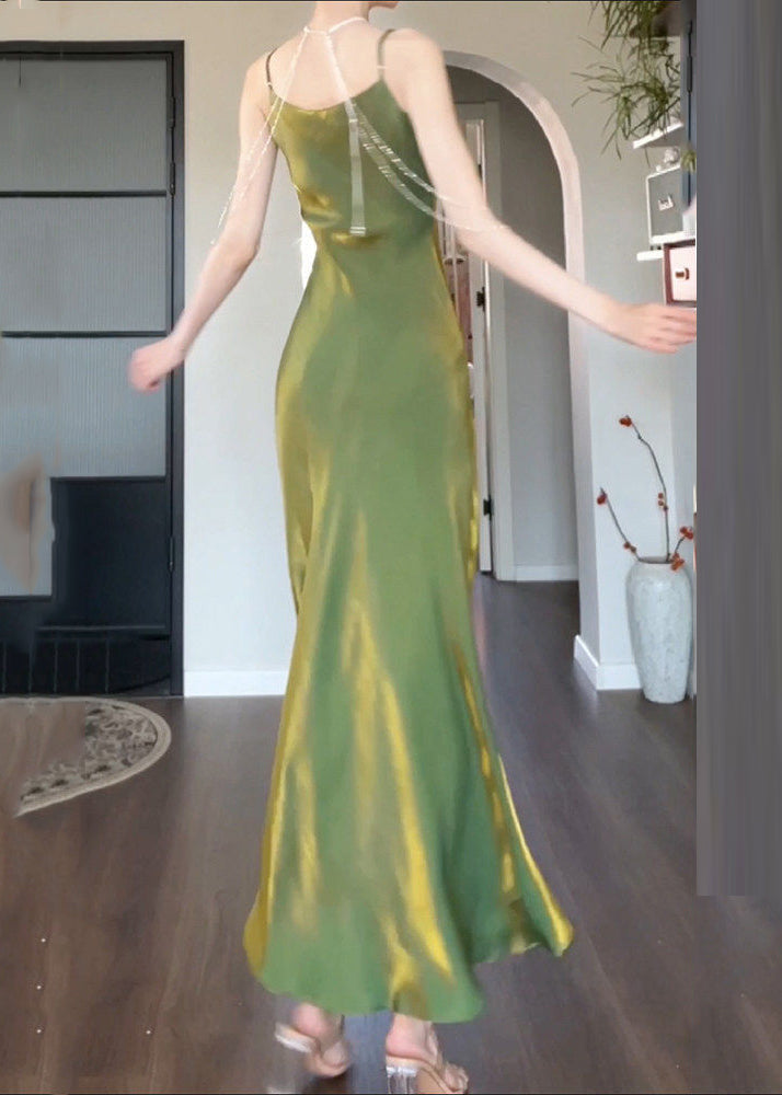 Kvinders Lang Spaghetti Strap Sundress U-hals 4