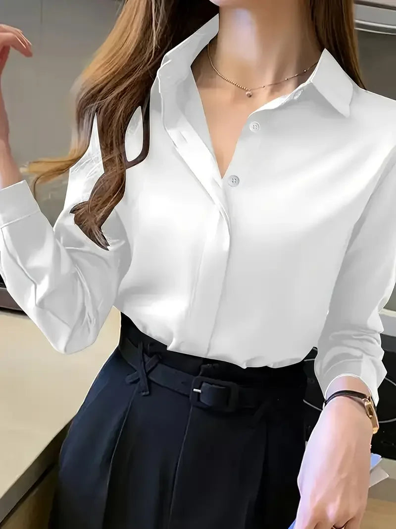Kvinders Langærmet Bluse Casual Stil 2