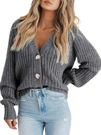 Kvinders Langærmet Cardigan Button Up Polyester 8