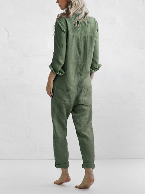 Kvinders Langærmet Jumpsuit Afslappet Stil 1