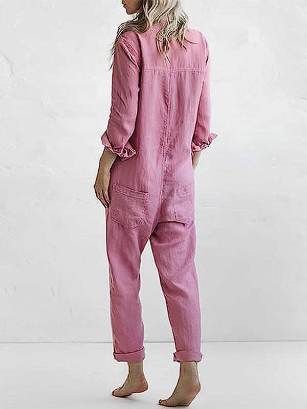 Kvinders Langærmet Jumpsuit Afslappet Stil 6
