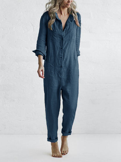 Kvinders Langærmet Jumpsuit Afslappet Stil 7