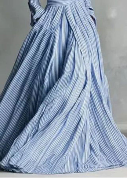 Kvinders Langærmet Kjole med Peter Pan-krave og Striber 3