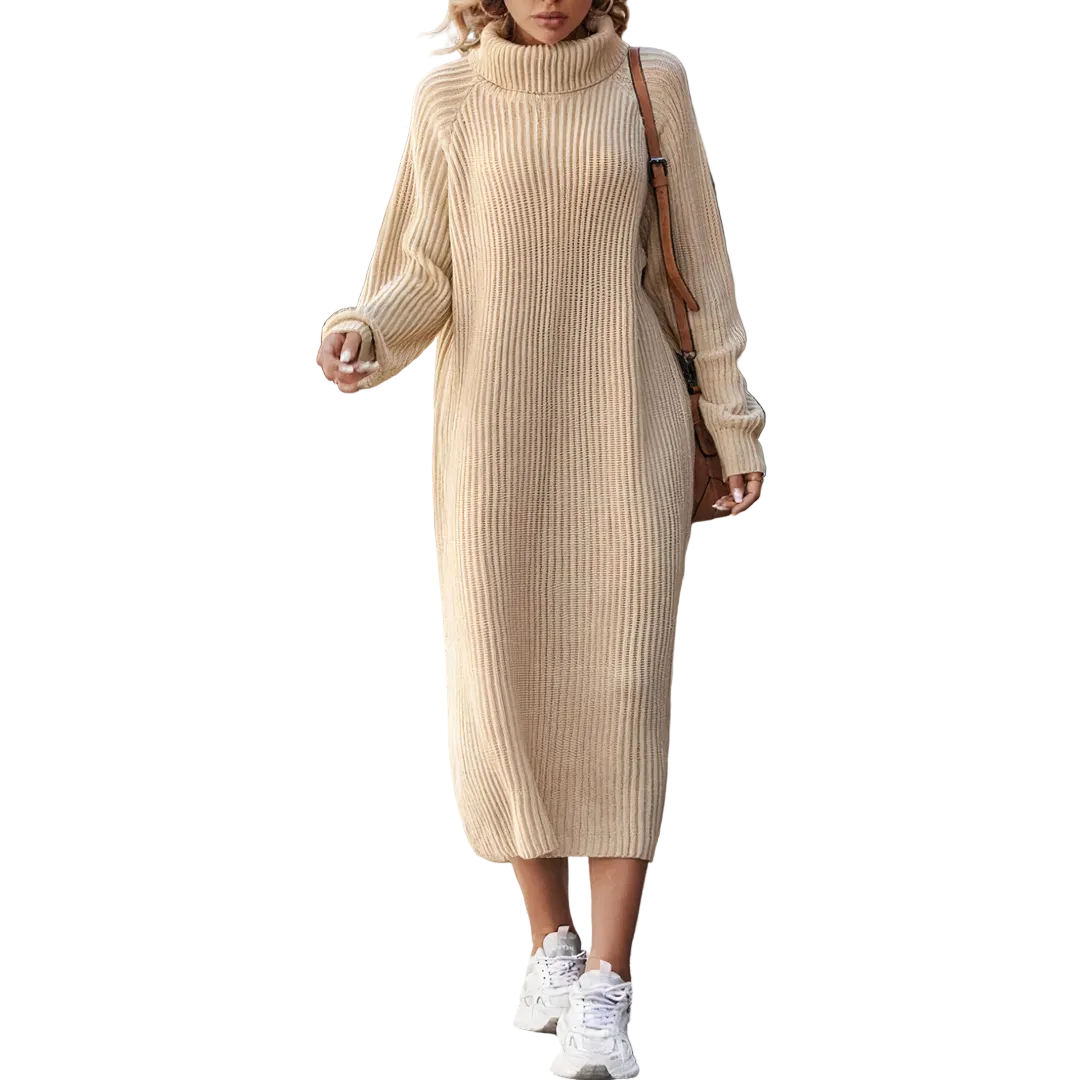 Kvinders Langærmet Strikkjole Casual Design 0