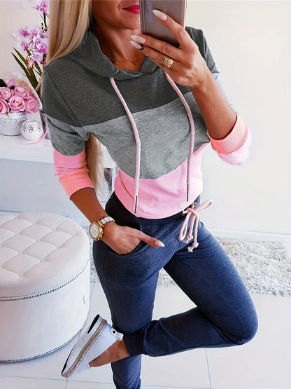 Kvinders Langærmet Sweatshirt Farveblok Design 2