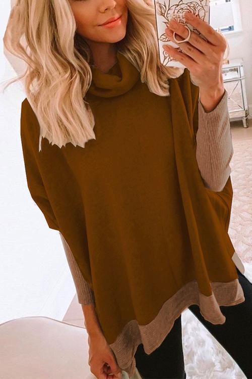 Kvinders Langærmet Sweatshirt med Cowl Neck og Side Split 3