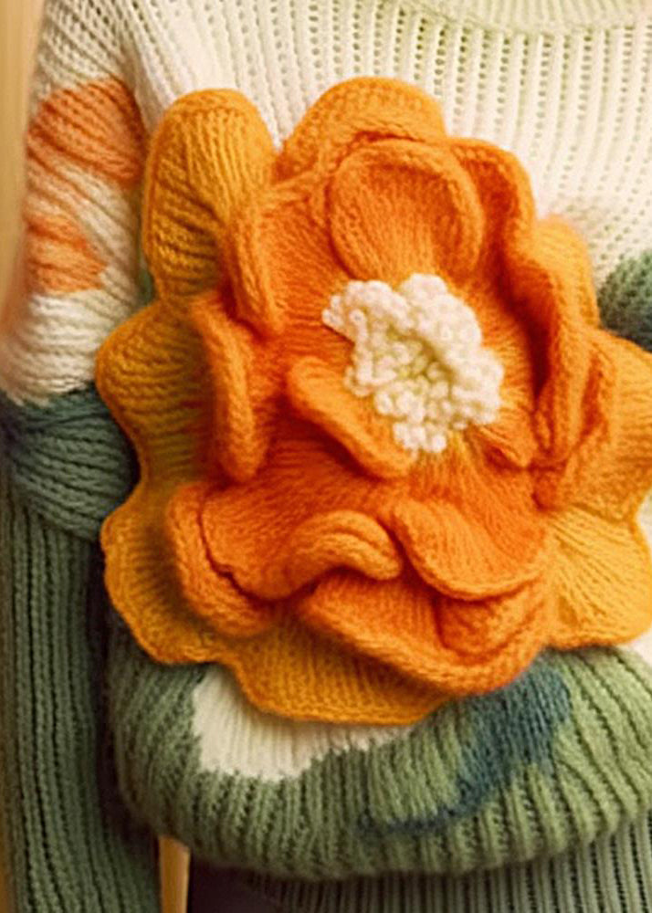 Kvinders Langærmet Top med O-hals og Blomsterprint 2